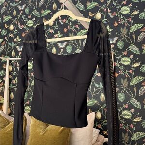 Abercrombie & Fitch Long Sleeved Crepe Square Neck Top, size medium